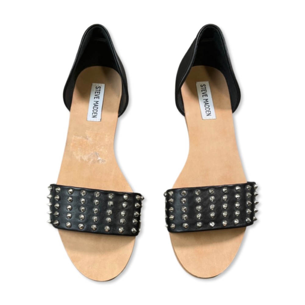 Steve Madden Women’s Size US 9 Corey S Black Leather Flats Shoes
